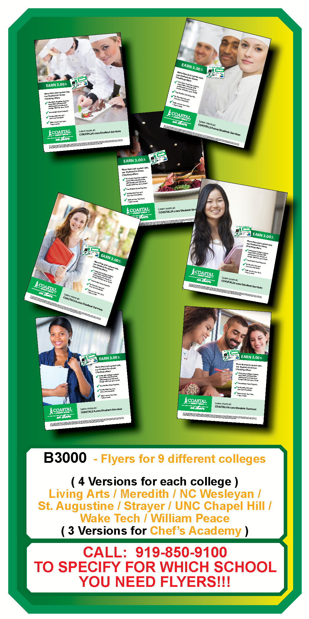 <b>COLLEGE FLYERS-Community Engagement **Order By: Pack of 200 (4 x 50)</b>